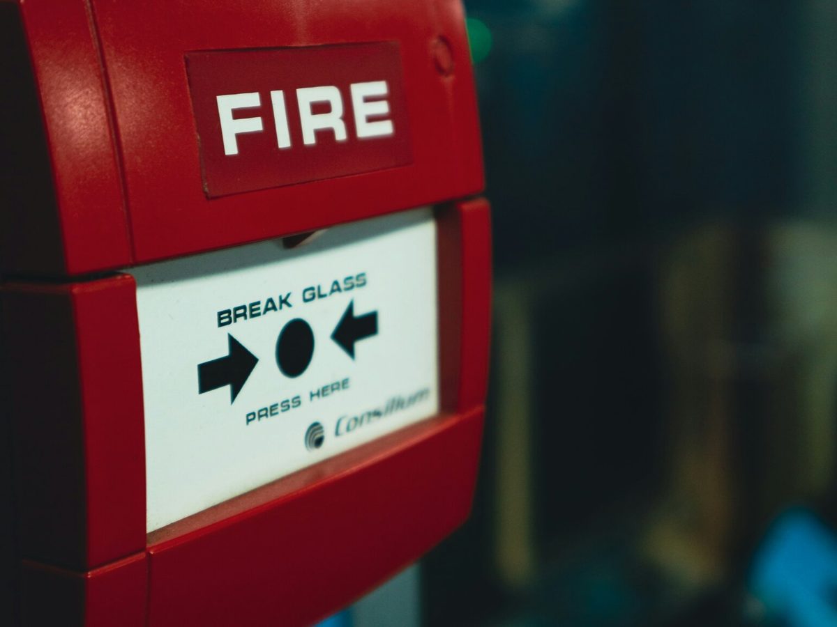 A fire alarm break-glass call point