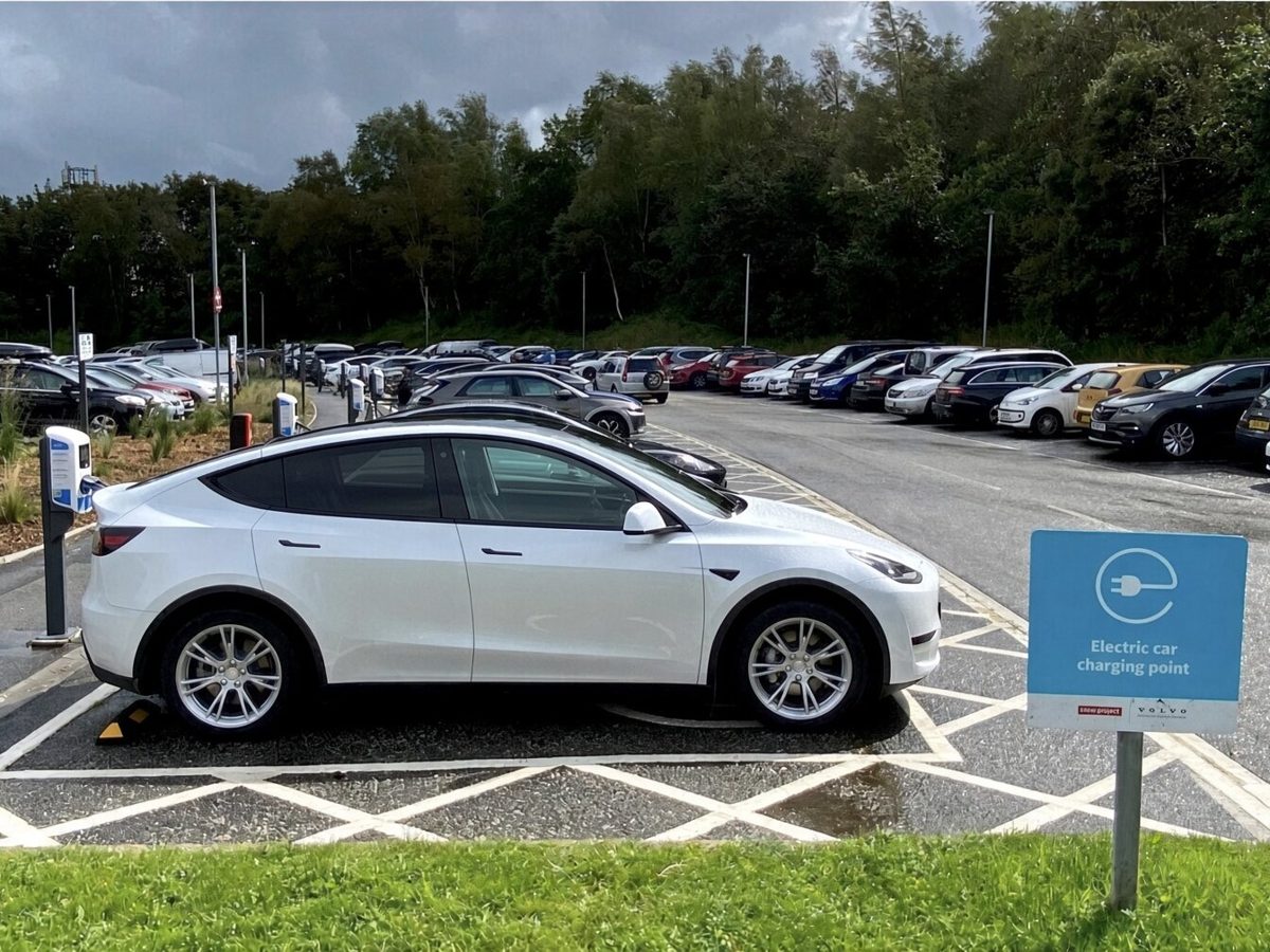 EV charge points in a commercial car park