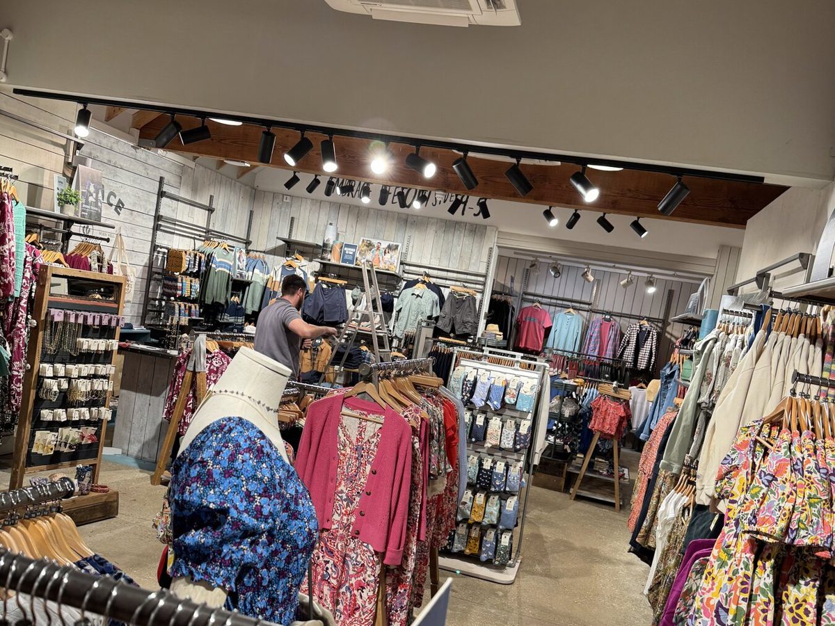 Cassette air conditioning and spotlights on a FatFace ceiling