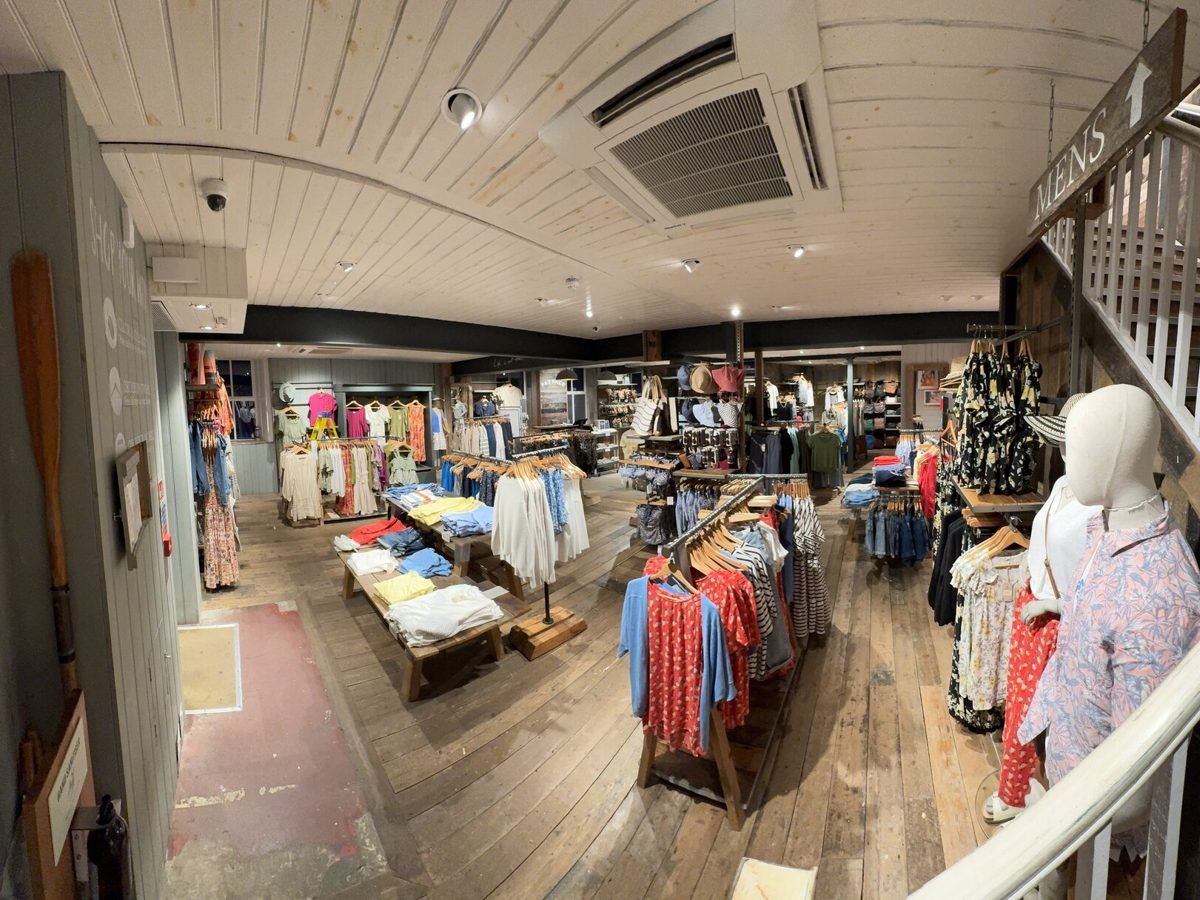 A FatFace store seen from the mezzanine