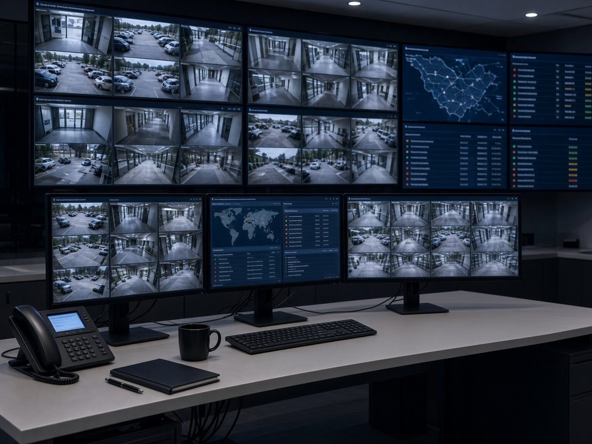Monitoring screens in an alarm receiving centre